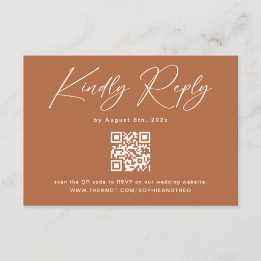Fall Rust Burnt Orange Wedding RSVP Begleitkarte (Vorderseite)