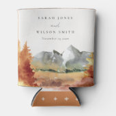 Fall Rust Orange Mountain Trees Foliage Hochzeit Dosenkühler (Vorderseite)