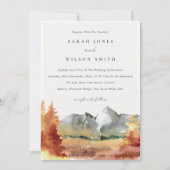 Fall Rust Orange Mountain Trees Foliage Hochzeit Einladung (Vorderseite)