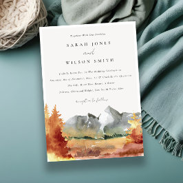 Fall Rust Orange Mountain Trees Foliage Hochzeit Einladung