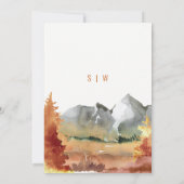 Fall Rust Orange Mountain Trees Foliage Wedding Einladung (Rückseite)