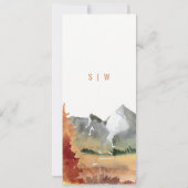 Fall Rust Orange Mountain Trees Wedding Menu Card Einladung (Rückseite)