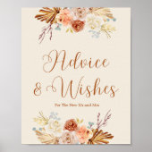 Fall Rustic Advice and Wishes For Newlyweds Poster (Vorne)