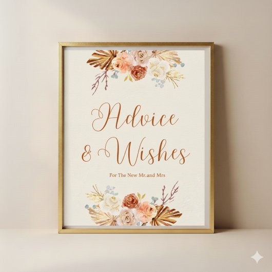 Fall Rustic Advice and Wishes For Newlyweds Poster