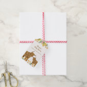 Fall Rustic Boho Highland Cow Baby Showdusche Geschenkanhänger (Mit Garn)