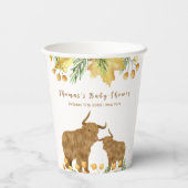Fall Rustic Boho Highland Cow Baby Showdusche Pappbecher (Rückseite)