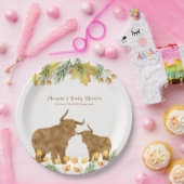 Fall Rustic Boho Highland Cow Baby Showdusche Pappteller (Party)