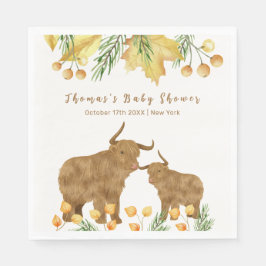 Fall Rustic Boho Highland Cow Baby Showdusche Serviette