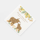 Fall Rustic Boho Highland Cow Baby Showdusche Serviette (Ecke)