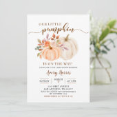 Fall Rustic Boho Pumpkin Baby Dusche Einladung (Stehend Vorderseite)