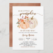 Fall Rustic Boho Pumpkin Baby Dusche Einladung (Vorne/Hinten)