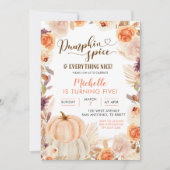 Fall Rustic Boho Pumpkin Gewürz und alles Nizza Einladung (Vorderseite)