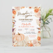 Fall Rustic Boho Pumpkin Gewürz und alles Nizza Einladung (Stehend Vorderseite)