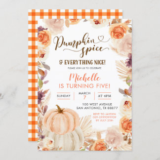 Fall Rustic Boho Pumpkin Gewürz und alles Nizza Einladung