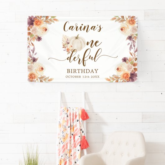 Fall Rustic Boho Pumpkin Onederday Banner (Insitu)