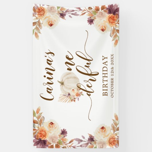 Fall Rustic Boho Pumpkin Onederday Banner (Vertikal)