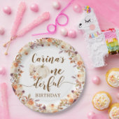 Fall Rustic Boho Pumpkin Onederful Paper Plate Pappteller (Party)