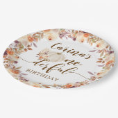 Fall Rustic Boho Pumpkin Onederful Paper Plate Pappteller (Schrägansicht)