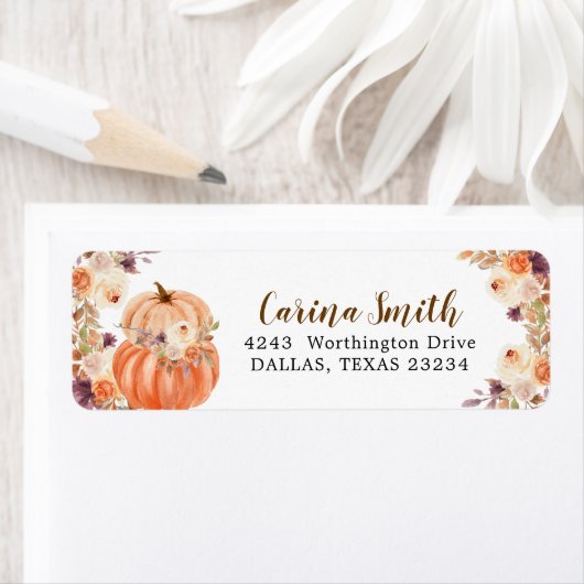 Fall Rustic Boho Pumpkin Onederness-Adressetikett (Insitu)