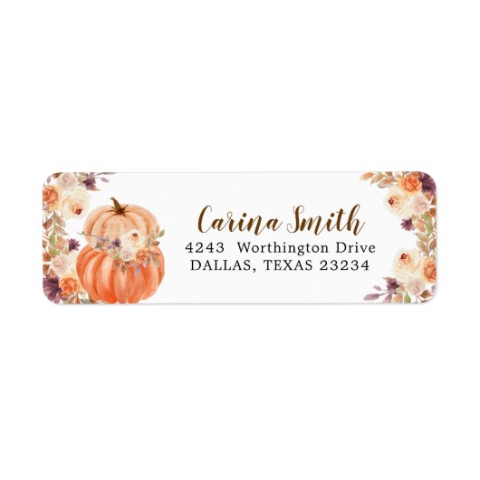 Fall Rustic Boho Pumpkin Onederness-Adressetikett (Vorne)