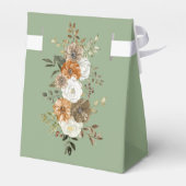 Fall Rustic Brown Floral Greenery Thank You Geschenkschachtel (Rückseite)