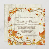 Fall Rustic Elegant Wood Hübsch Boho Woods Hochzei Einladung (Vorne/Hinten)
