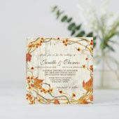 Fall Rustic Elegant Wood Hübsch Boho Woods Hochzei Einladung (Stehend Vorderseite)