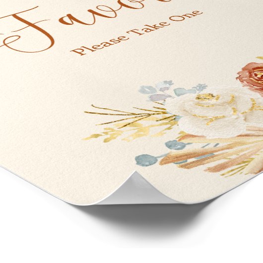 Fall Rustic Favors Please Take One Bridal Shower Poster (Ecke)