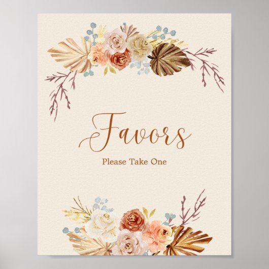 Fall Rustic Favors Please Take One Bridal Shower Poster (Vorne)