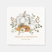 Fall Rustic Floral Pumpkin Wedding Napkins Serviette (Vorderseite)