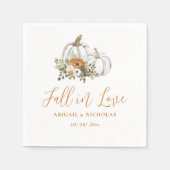 Fall Rustic Floral Pumpkin Wedding Napkins Serviette (Vorderseite)
