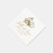 Fall Rustic Floral Pumpkin Wedding Napkins Serviette (Ecke)