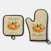 Fall Rustic Happy Thanksgiving Ofenhandschuh & Topflappen-Set (Vorderseite)