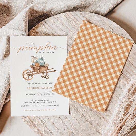 Fall Rustic - Little Pumpkin Baby Shower | Einladung