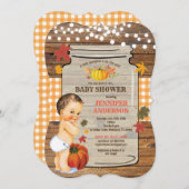 Fall Rustic Pumpkin Baby Dusche Einladung (Vorne/Hinten)