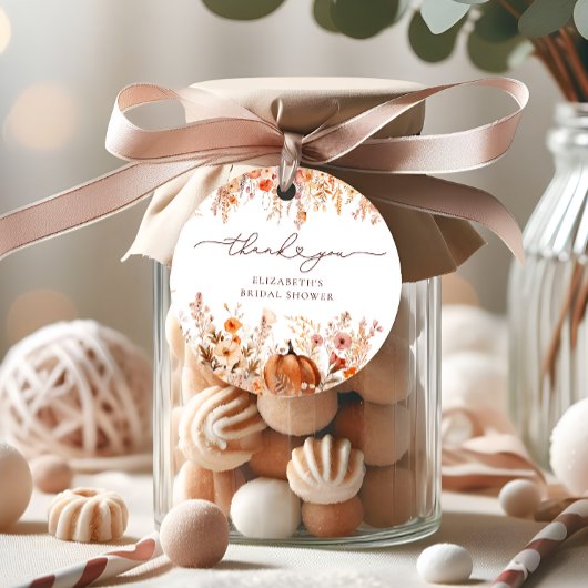 Fall Rustic Pumpkin Brautparty Vielen Dank Geschenkanhänger
