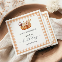 Fall Rustic Pumpkin Frau Geburtstag Napkins | Kari Serviette