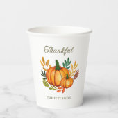 Fall Rustic Pumpkin Thanksgiving Dinner Pappbecher (Rückseite)