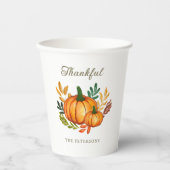 Fall Rustic Pumpkin Thanksgiving Dinner Pappbecher (Vorderseite)
