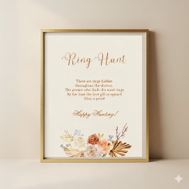 Fall Rustic Ring Hunt Bridal Shower Game Poster