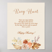 Fall Rustic Ring Hunt Bridal Shower Game Poster (Vorne)
