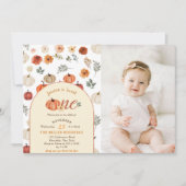 Fall Rustic Sweet One BIrthay Party Foto Einladung (Vorderseite)