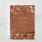 Fall Rustic & Terracotta Blätter Boho Wedding Einladung (Rückseite)