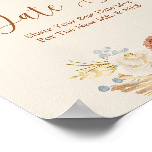 Fall Rustic Terracotta Date Jar Bridal Shower Poster (Ecke)