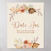 Fall Rustic Terracotta Date Jar Bridal Shower Poster (Vorne)
