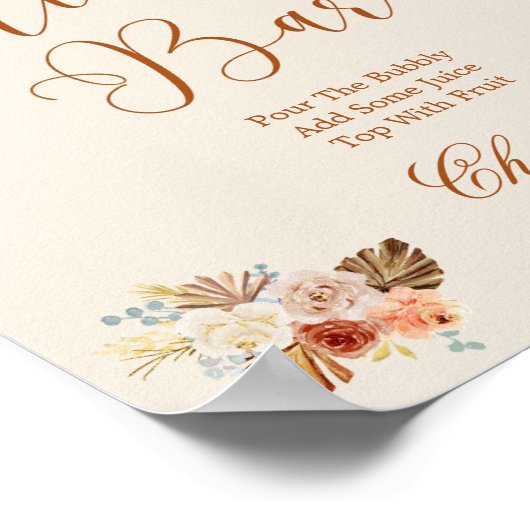 Fall Rustic Terracotta Mimosa Bar Poster (Ecke)