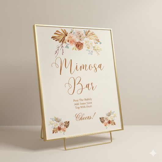 Fall Rustic Terracotta Mimosa Bar Poster