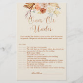 Fall Rustic Terracotta Over or Under Bridal Game (Vorderseite)