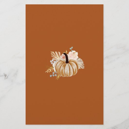 Fall Rustic Terracotta Over or Under Bridal Game (Rückseite)