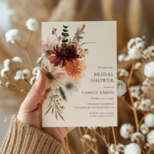 Fall Rustikale Blumendusche Einladung